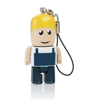 Branded Promotional MICRO USB CONSTRUCTION WORKER MEMORY STICK Memory Stick USB From Concept Incentives.