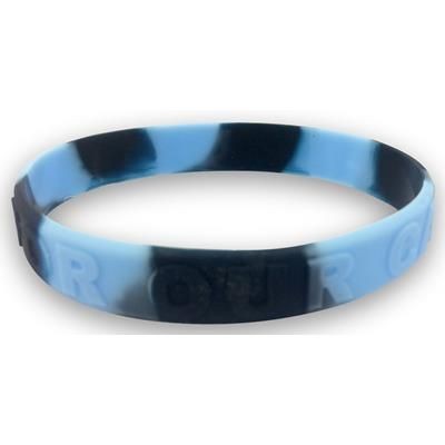 Branded Promotional MULTI COLOUR EMBOSSED SILICON WRIST BAND Wrist Band From Concept Incentives.