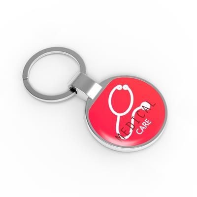 Branded Promotional METAL SILVER CHROME KEYRING Keyring From Concept Incentives.