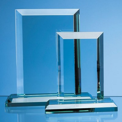 Branded Promotional 15CM JADE GLASS MITRED RECTANGULAR AWARD Award From Concept Incentives.