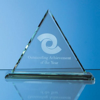 Branded Promotional 19CM JADE GLASS PYRAMID AWARD Award From Concept Incentives.