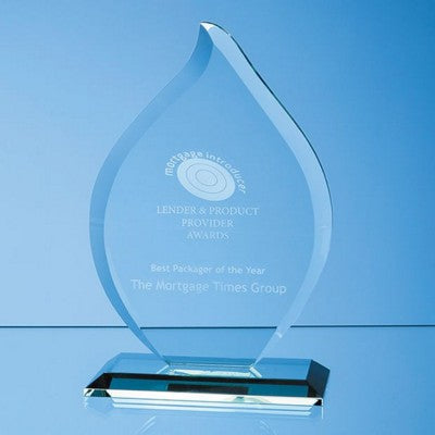 Branded Promotional 19CM JADE GLASS FLAME AWARD Award From Concept Incentives.