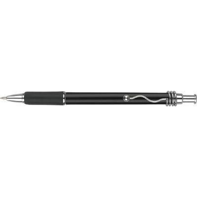 Branded Promotional VIPER FROST BALL PEN in Solid Black with Silver Trim Pen From Concept Incentives.