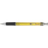 Branded Promotional VIPER FROST BALL PEN in Frosted Yellow with Silver Trim Pen From Concept Incentives.