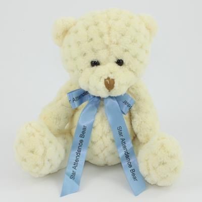 Branded Promotional 15CM BOW BUTTERMILK WAFFLE BEAR Soft Toy From Concept Incentives.