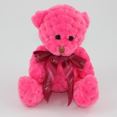 Branded Promotional 15CM BOW FIESTA WAFFLE BEAR Soft Toy From Concept Incentives.