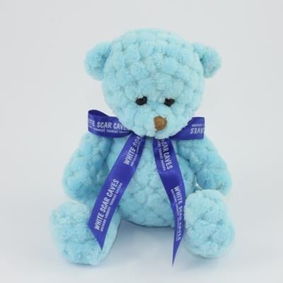 Branded Promotional 15CM BOW SKY WAFFLE BEAR Soft Toy From Concept Incentives.