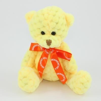 Branded Promotional 15CM BOW SUNSHINE WAFFLE BEAR Soft Toy From Concept Incentives.