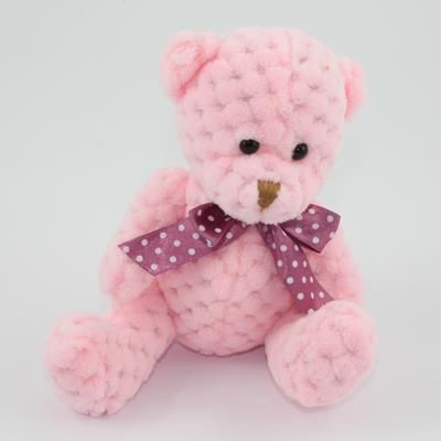 Branded Promotional 15CM PLAIN  CANDY FLOSS WAFFLE BEAR Soft Toy From Concept Incentives.