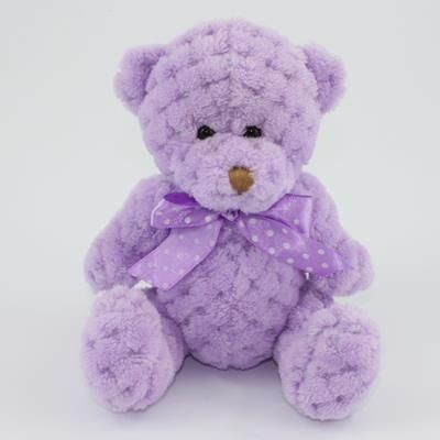 Branded Promotional 15CM PLAIN  ORCHID WAFFLE BEAR Soft Toy From Concept Incentives.