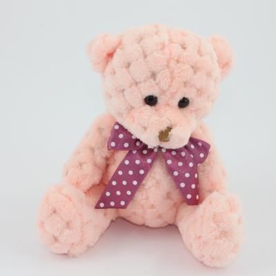 Branded Promotional 15CM PLAIN  PEACH WAFFLE BEAR Soft Toy From Concept Incentives.