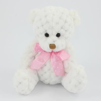 Branded Promotional 15CM PLAIN  SNOWDROP WAFFLE BEAR Soft Toy From Concept Incentives.
