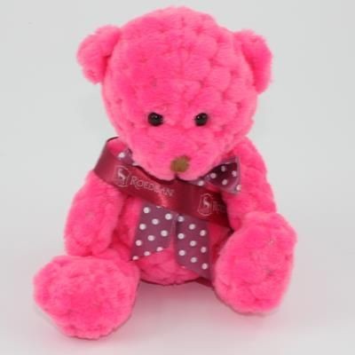 Branded Promotional 15CM SASH FIESTA WAFFLE BEAR Soft Toy From Concept Incentives.