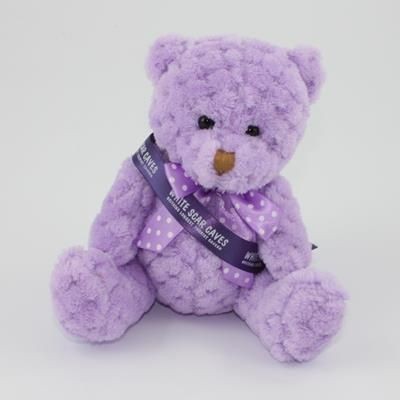 Branded Promotional 15CM SASH ORCHID WAFFLE BEAR Soft Toy From Concept Incentives.
