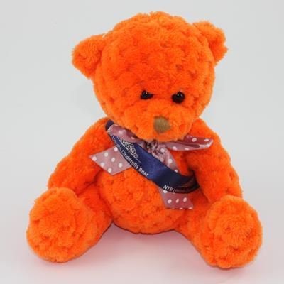 Branded Promotional 15CM SASH PUMPKIN WAFFLE BEAR Soft Toy From Concept Incentives.