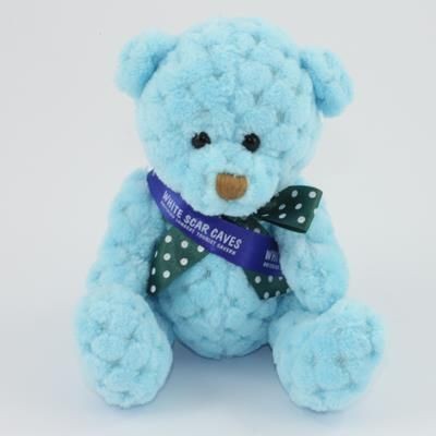 Branded Promotional 15CM SASH SKY WAFFLE BEAR Soft Toy From Concept Incentives.