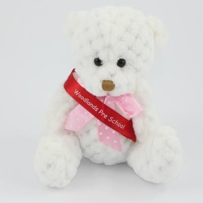 Branded Promotional 15CM SASH SNOWDROP WAFFLE BEAR Soft Toy From Concept Incentives.