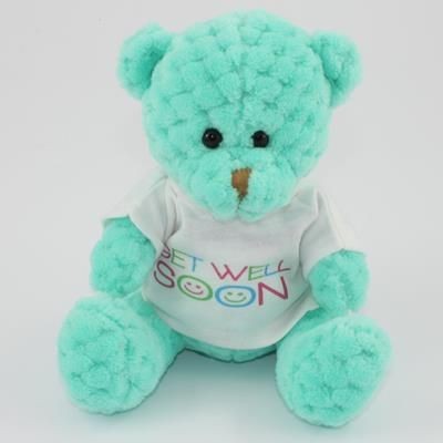 Branded Promotional 15CM TEE SHIRT MINT WAFFLE BEAR Soft Toy From Concept Incentives.