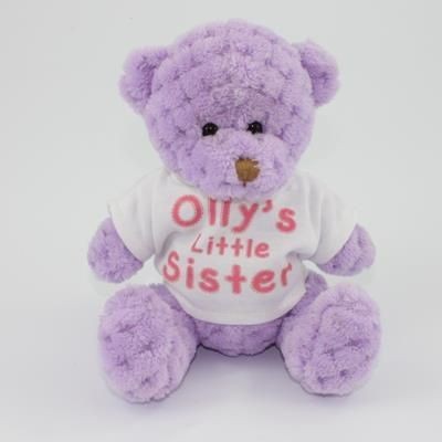 Branded Promotional 15CM TEE SHIRT ORCHID WAFFLE BEAR Soft Toy From Concept Incentives.