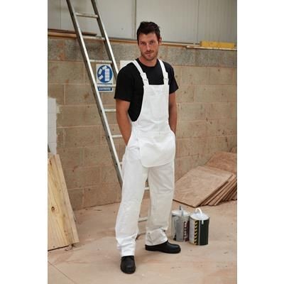 Branded Promotional DICKIES PAINTERS BIB & BRACE in White Overall Boiler Suit From Concept Incentives.