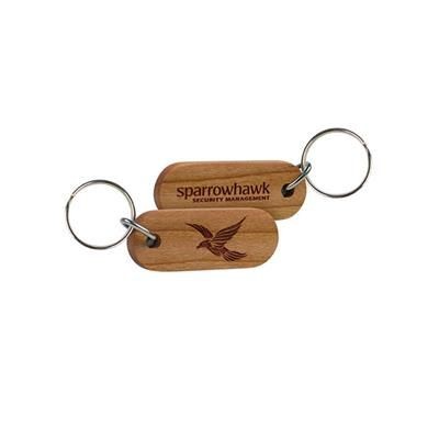 Branded Promotional REAL WOOD KEYRING - DOUBLE SIDED Keyring From Concept Incentives.