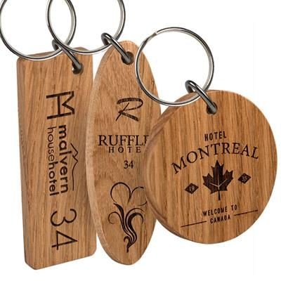 Branded Promotional REAL WOOD KEYRING LARGE Keyring From Concept Incentives.