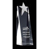 Branded Promotional LARGE CRYSTAL WEDGE STAR AWARD with Silver Chrome Star Award From Concept Incentives.