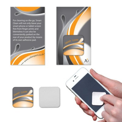 Branded Promotional MINI MICROFIBRE CLEANING CLOTH with Adhesive Backing Mobile Phone Screen Cleaner From Concept Incentives.