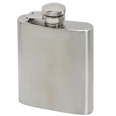 Branded Promotional 3OZ SILVER STAINLESS STEEL METAL  HIP FLASK Hip Flask From Concept Incentives.