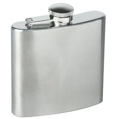 Branded Promotional 6OZ SILVER STAINLESS STEEL METAL  HIP FLASK Hip Flask From Concept Incentives.