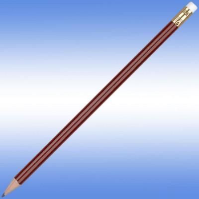 Branded Promotional ORO PENCIL in Burgundy Pencil From Concept Incentives.