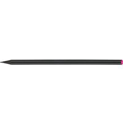 Branded Promotional BLACK KNIGHT GEM PENCIL in Black with Pink Gem Pencil From Concept Incentives.