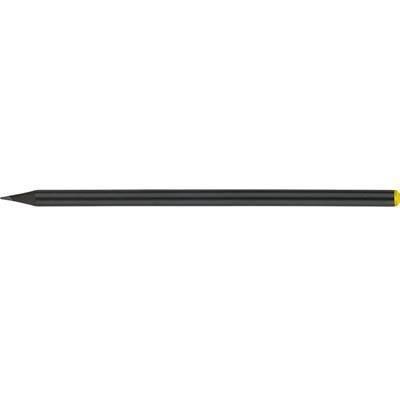 Branded Promotional BLACK KNIGHT GEM PENCIL in Black with Yellow Gem Pencil From Concept Incentives.
