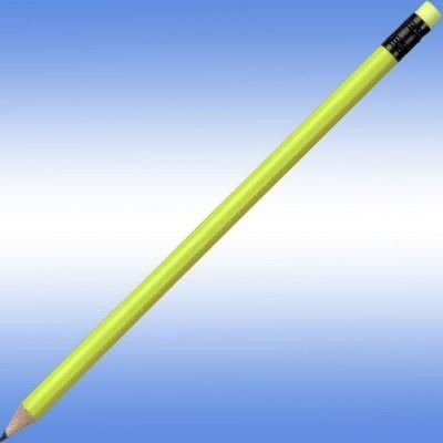 Branded Promotional NEON FLUORESCENT PENCIL in Yellow Pencil From Concept Incentives.