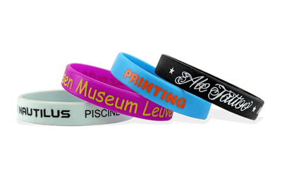 Branded Promotional CUSTOM SILICON WRISTBAND 1-COLOUR PRINTED Small Wrist Band From Concept Incentives.