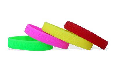 Branded Promotional CUSTOM SILICON WRISTBAND Small EMBOSSED Wrist Band From Concept Incentives.