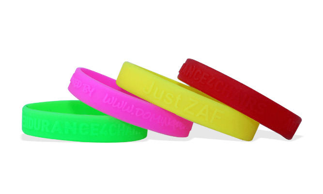 Branded Promotional CUSTOM SILICON WRISTBAND EMBOSSED Large Wrist Band From Concept Incentives.