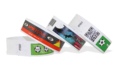 Branded Promotional CUSTOM FULL-COLOUR TYVEK 25MM WRIST BAND Wrist Band From Concept Incentives.