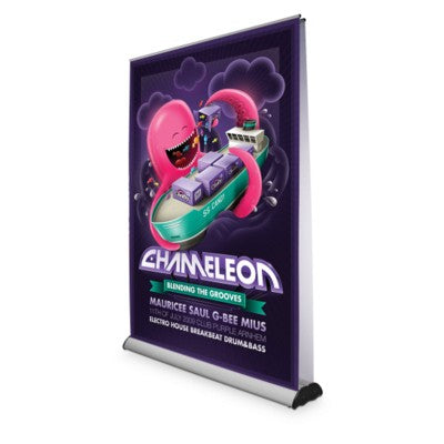Branded Promotional 2000MM WIDE VISION 2 DOUBLE SIDED ROLLER BANNER with Silver Base Banner From Concept Incentives.