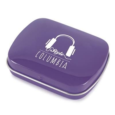 Branded Promotional RECTANGULAR MINTS TIN in Purple Mints From Concept Incentives.