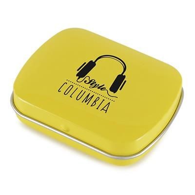 Branded Promotional RECTANGULAR MINTS TIN in Yellow Mints From Concept Incentives.