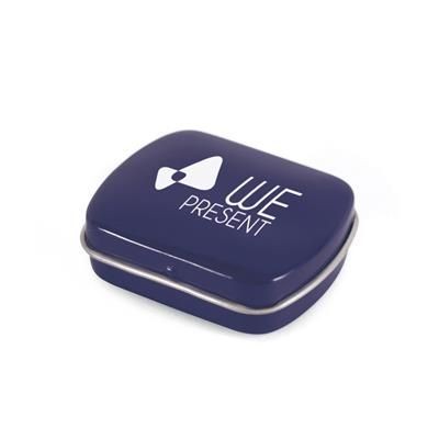 Branded Promotional MICRO RECTANGULAR MINTS TIN in Blue Mints From Concept Incentives.