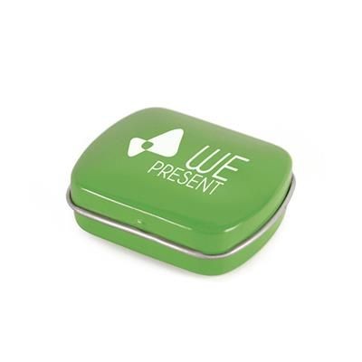 Branded Promotional MICRO RECTANGULAR MINTS TIN in Green Mints From Concept Incentives.