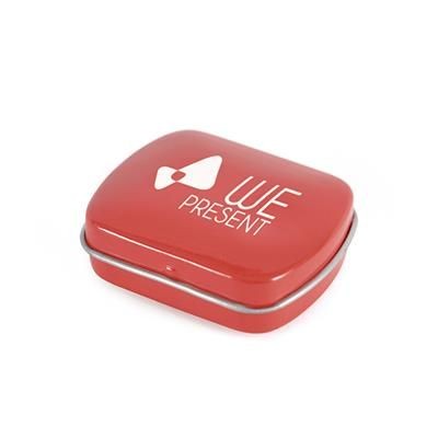 Branded Promotional MICRO RECTANGULAR MINTS TIN in Red Mints From Concept Incentives.