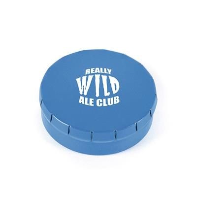 Branded Promotional CLIC CLAC MINTS TIN in Cyan Mints From Concept Incentives.