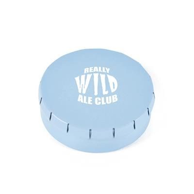 Branded Promotional CLIC CLAC MINTS TIN in Light Blue Mints From Concept Incentives.