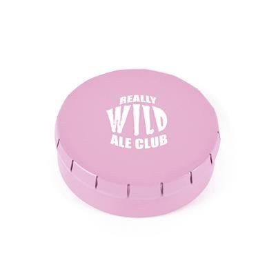 Branded Promotional CLIC CLAC MINTS TIN in Light Pink Mints From Concept Incentives.