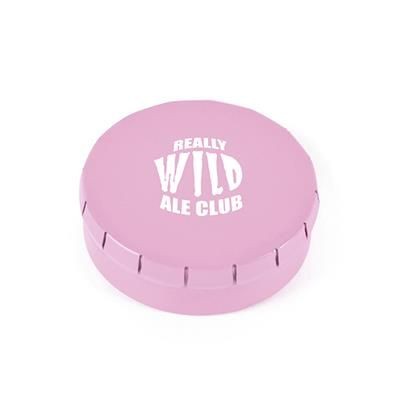 Branded Promotional CLIC CLAC MINTS TIN in Light Pink Mints From Concept Incentives.