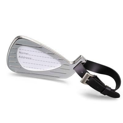 Branded Promotional GOLF LUGGAGE TAG in Silver Plated Metal Finish Luggage Tag From Concept Incentives.