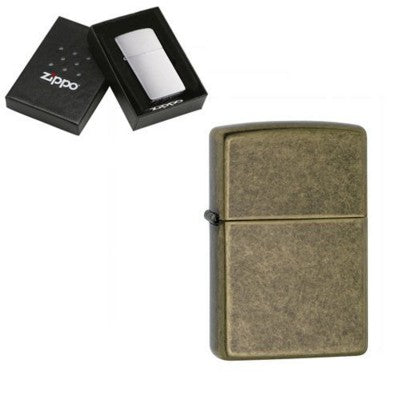 Branded Promotional GENUINE ZIPPO LIGHTER in Antique Brass Lighter From Concept Incentives.